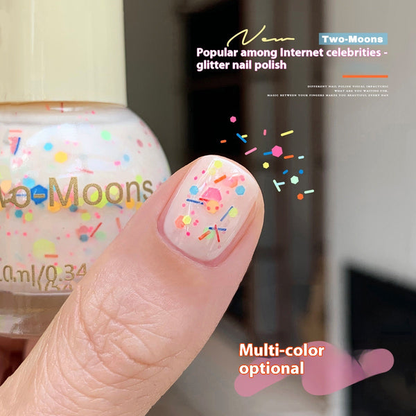 Esmalte de Uñas con Lentejuelas de Color Puro - Sin Horneado y Sin Desprendimiento