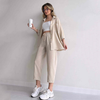 Conjunto Deportivo Mujer: Blusa Suelta Cropped + Pantalón Harem - Image 8