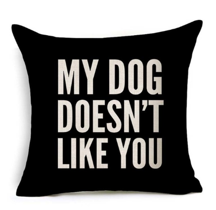 Funda de Almohada Decorativa con Letras en Blanco y Negro - Image 13