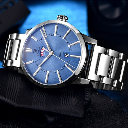Reloj Deportivo Binya Fashion con Correa de Acero Inoxidable Resistente al Agua - Image 3