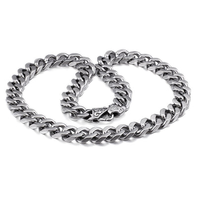 Collar de Acero Titanio Cadena Gruesa Estilo Caballo para Hombre - Image 2