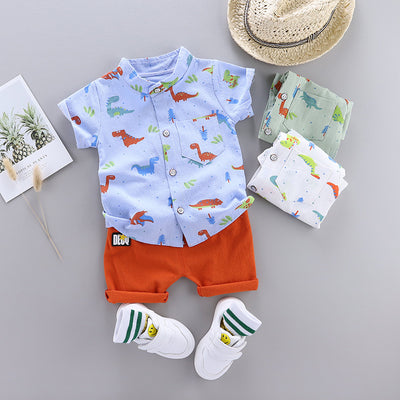 Conjunto Infantil Playera Manga Corta Estampado Dinosaurios - Image 6