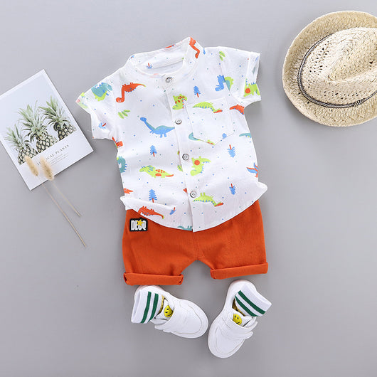 Conjunto Infantil Playera Manga Corta Estampado Dinosaurios - Image 8