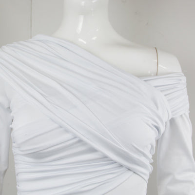 Blusa de Manga Larga con Pliegues Diagonales Estilo Europeo - Image 8