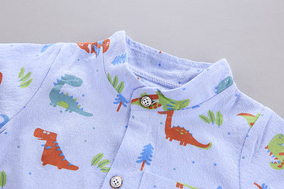 Conjunto Infantil Playera Manga Corta Estampado Dinosaurios - Image 11