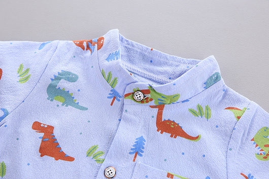 Conjunto Infantil Playera Manga Corta Estampado Dinosaurios - Image 11