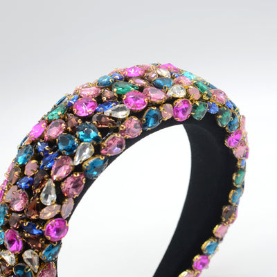 Diadema Ancha Artesanal con Gemas de Cristal y Base Esponjosa - Image 15