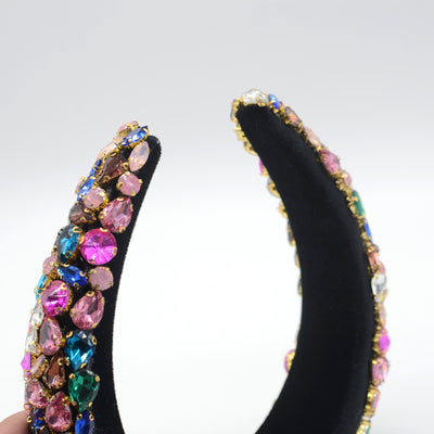 Diadema Ancha Artesanal con Gemas de Cristal y Base Esponjosa - Image 17