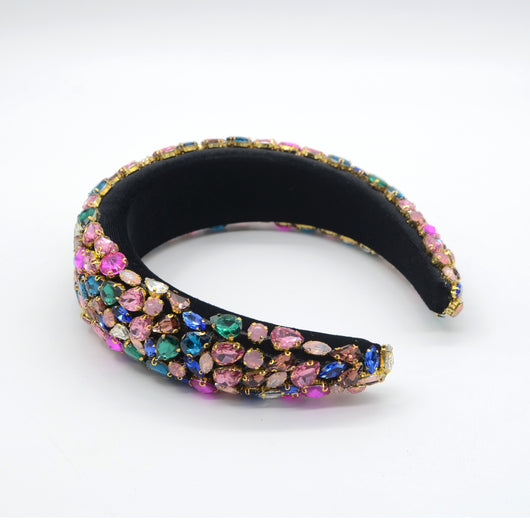 Diadema Ancha Artesanal con Gemas de Cristal y Base Esponjosa - Image 18