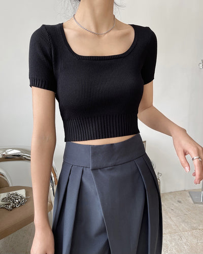 Top Corto Escote Cuadrado Efecto Reductor para Mujer - Tejido Punto Elegante - Image 19