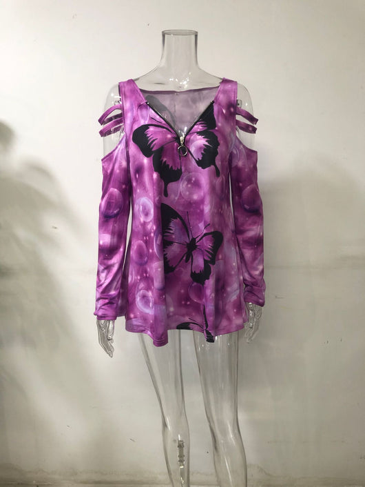 Blusa Suelta de Manga Larga con Cierre y Estampado para Mujer - Image 16