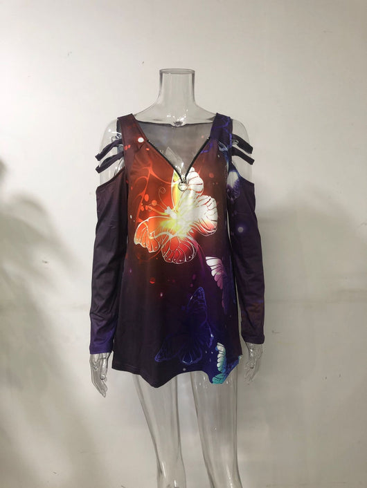 Blusa Suelta de Manga Larga con Cierre y Estampado para Mujer - Image 18