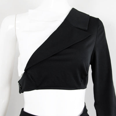 Blazer Ejecutivo Mujer Hombro Inclinado Manga Asimétrica - Image 7