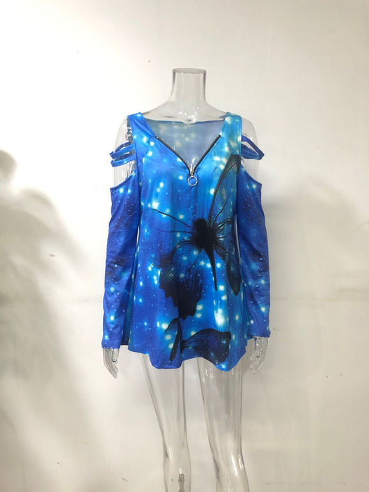 Blusa Suelta de Manga Larga con Cierre y Estampado para Mujer - Image 20