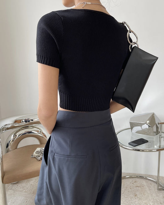 Top Corto Escote Cuadrado Efecto Reductor para Mujer - Tejido Punto Elegante - Image 26