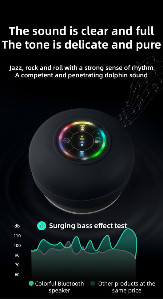 Parlante Bluetooth Impermeable con Ventosa Potente y Luces LED - Image 15