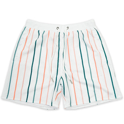 Shorts de Playa Estampado Digital a Rayas Secado Rápido Malla Holgada - Image 29