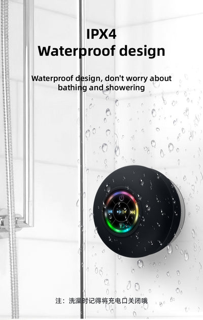 Parlante Bluetooth Impermeable con Ventosa Potente y Luces LED - Image 18