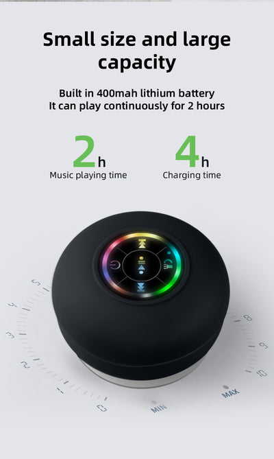 Parlante Bluetooth Impermeable con Ventosa Potente y Luces LED - Image 21