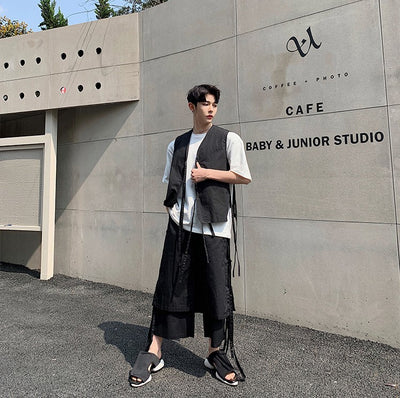 Pantalones Sueltos Casuales para Hombre - Culottes Noveno Oscuro - Image 18