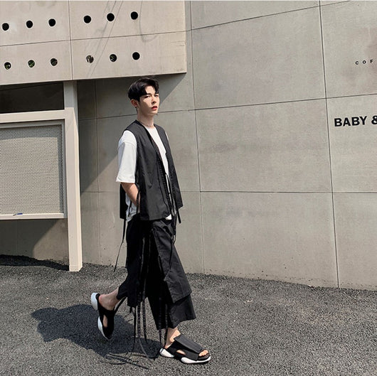 Pantalones Sueltos Casuales para Hombre - Culottes Noveno Oscuro - Image 25