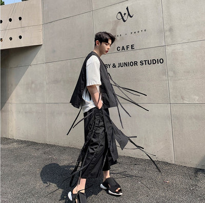 Pantalones Sueltos Casuales para Hombre - Culottes Noveno Oscuro - Image 26