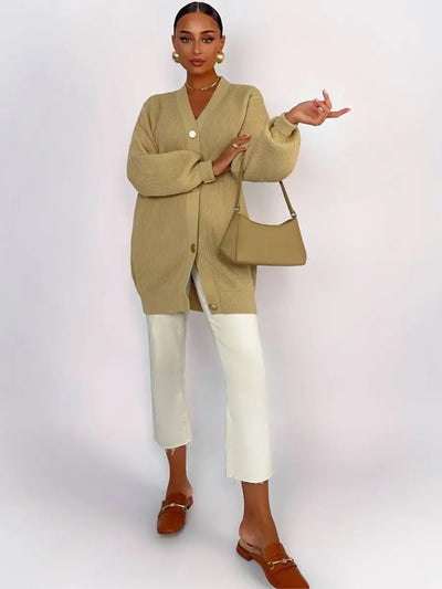Cardigan Tejido Suelto Cuello V - Diseño Versátil para Otoño - Image 21
