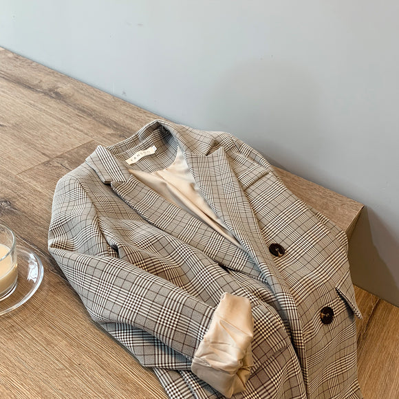 Conjunto de Blazer Cuadros Retro - Traje Vintage Clásico