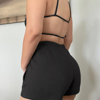 Conjunto Deportivo Slim con Espalda Descubierta - Short y Chaleco Casual - Image 9