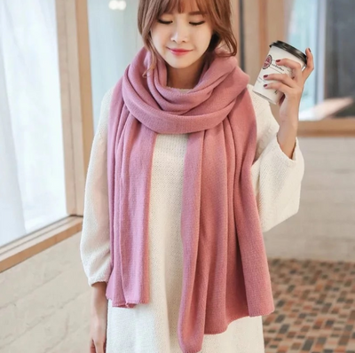 Bufanda de Lana Merino y Cachemira Tejida Estilo Coreano Unisex - Image 16
