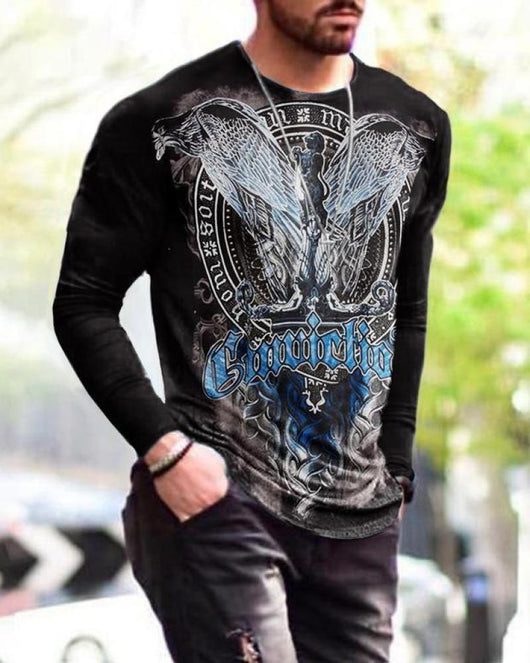 Camiseta Hombre Cuello Redondo Ajustada con Estampado de Letras - Image 30