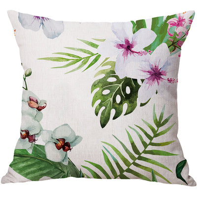 Funda de Almohada de Lino y Algodón con Diseño de Hojas - Image 12
