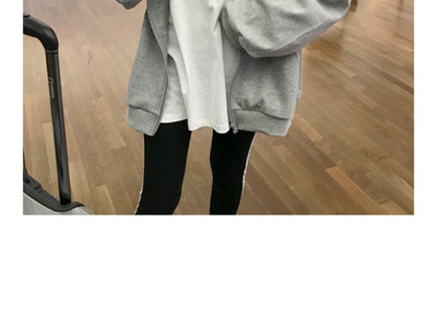 Sudadera Negra Holgada con Cierre para Mujer - Image 15