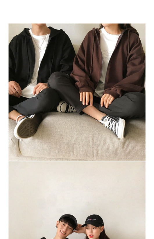 Sudadera Negra Holgada con Cierre para Mujer - Image 17