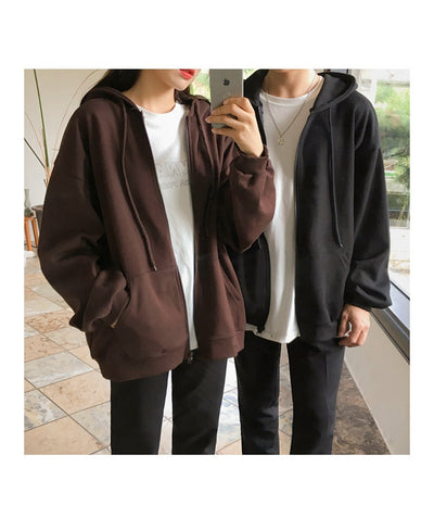 Sudadera Negra Holgada con Cierre para Mujer - Image 19