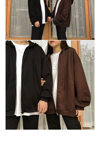 Sudadera Negra Holgada con Cierre para Mujer - Image 23