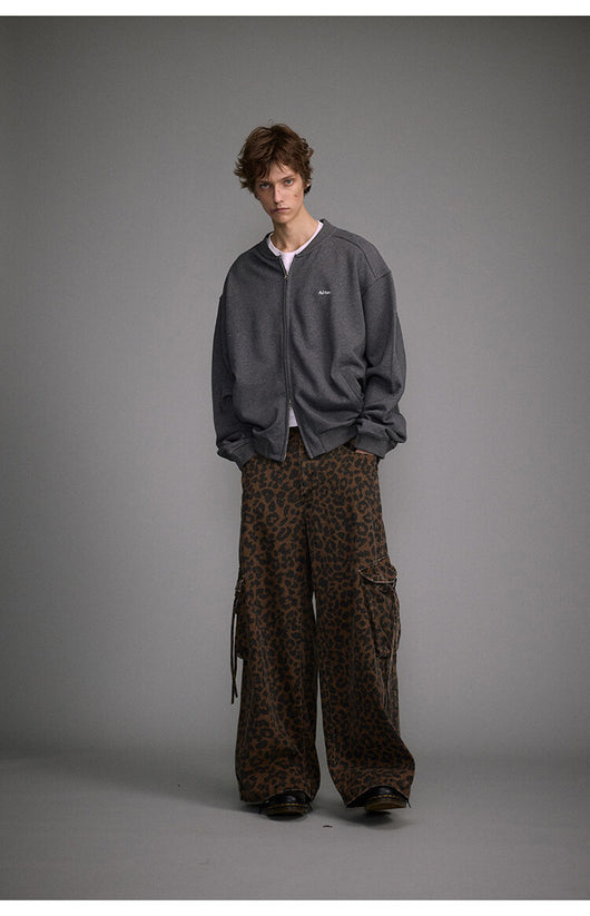 Pantalones Vintage Estampado Leopardo Cintura Alta con Bolsillos Grandes - Image 11