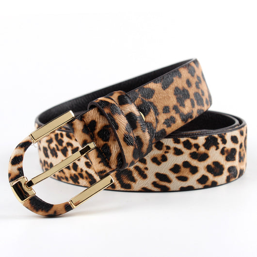 Cinturón de Cuero Estampado Leopardo para Mujer - Image 4