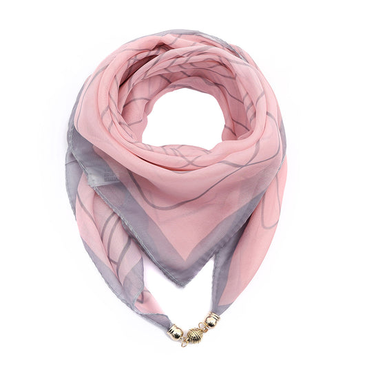 Pañuelo Floral Dorado de Gasa Ligera para Mujer - Image 24