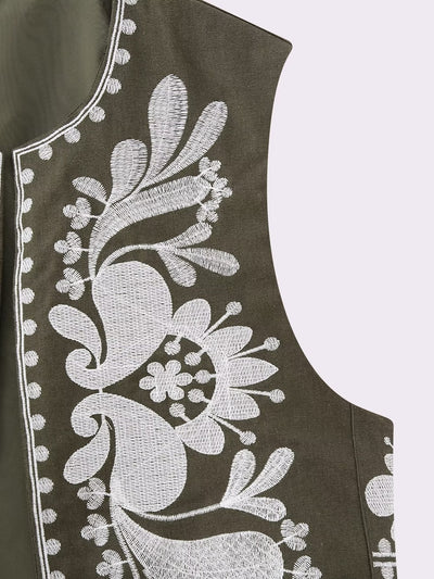 Chaleco Bordado sin Mangas para Mujer - Estilo Europeo y Americano - Image 25