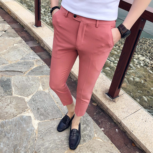 Pantalones Slim Straight Negros Casual Tendencia