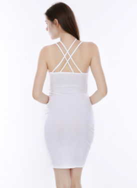 Vestido Cruzado con Tirantes en Negro y Blanco - Talla USA - Image 5