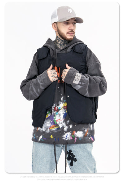 Chaleco de Algodón Acolchado Suelta para Hombre - Diseño Liso - Image 11