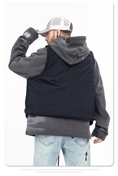 Chaleco de Algodón Acolchado Suelta para Hombre - Diseño Liso - Image 12