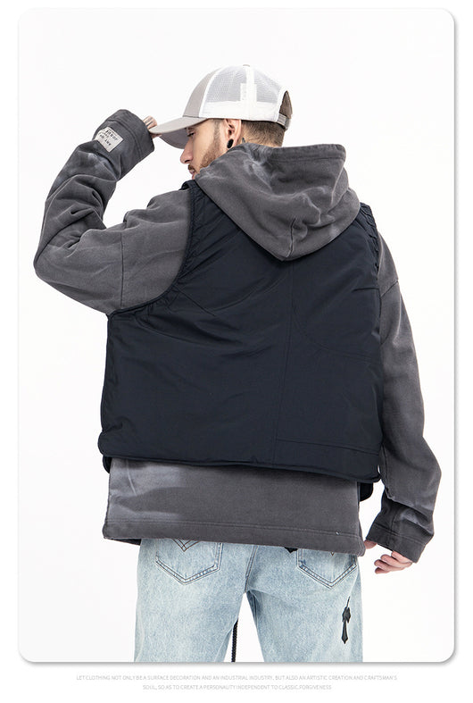 Chaleco de Algodón Acolchado Suelta para Hombre - Diseño Liso - Image 12