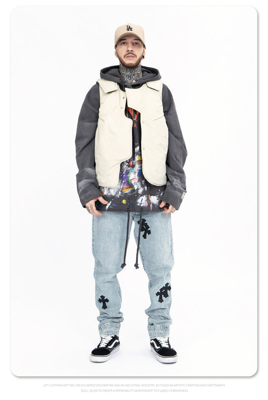 Chaleco de Algodón Acolchado Suelta para Hombre - Diseño Liso - Image 13