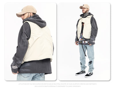 Chaleco de Algodón Acolchado Suelta para Hombre - Diseño Liso - Image 14