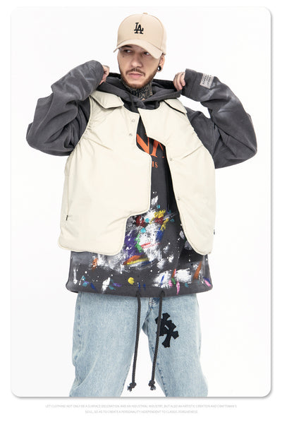 Chaleco de Algodón Acolchado Suelta para Hombre - Diseño Liso - Image 15