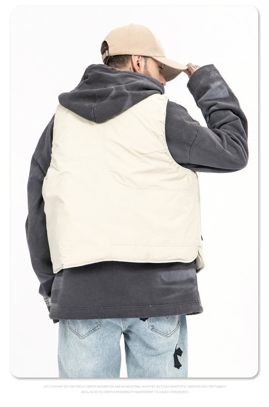 Chaleco de Algodón Acolchado Suelta para Hombre - Diseño Liso - Image 18
