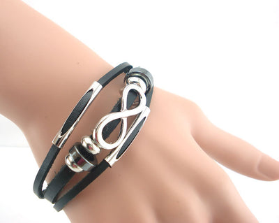 Pulsera Retro de Cuero para Hombre con Símbolo de Infinito - Image 5